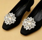 Set Of Two- Wedding Bridal Crystal Decorative Buckle Removable Shoe Clips