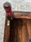 Go Home Woode Table Company Square Wood Side end Table Carved Red Legs 14x14x5 