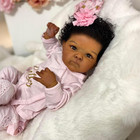 Reborn Baby Dolls Black Girl Toddler 18 Inch Real Life African American Reborn D