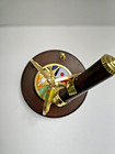Lefton Kaleidoscope Wind Up Music Box Rotating Wood  Brass  Stained Glass Works
