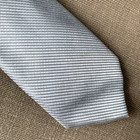 Calvin Klein Men s Neck Tie Light Blue Solid Stripe Silk Blend Msrp  69 50
