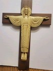 Vintage Wood Carved Christ The King Wall Hanging 14  Tall 9  Wide Made Usa