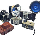 Lot Of 4 Kodak Vintage Camera  Pony 135  828  Brownie Hawkeye  Instamatic Ii