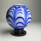 25mm Blue Rialto Handmade Glass Marble Large 1  Shooter Blue White   Stand