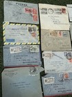 12 Vintage Uruguay Postal History Covers Registered Airmail 1945-46 To Usa Lot