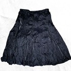 Vintage 90s Plus Size Black Goth Midi Skirt