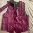 New  Mens Tux Purple Paisley Vest  100  Polyester Size S  matching Tie Included 