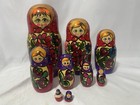Vintage 1980s Russian Nesting Dolls Set Of 8 Hand Painted Matryoshka Babushka