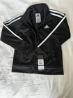 New Adidas Youth Kid  Full Zip Track Suit Set Black White Stripe Size 5 Msrp  48