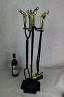 Vintage 1970 Cast Iron Equestrian Horse Head Fireplace Tool Set 