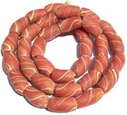 Ghana Matched Swirl Red Multi Recycled Cylinder Glass African Trade Beads