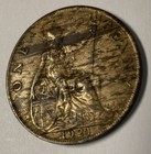 Beautiful 1921 Toned Bronze Woody Error Great Britain One Penny King George Au 