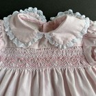 Vintage Polly Flinders 6 9 Months Hand Smocked Pink   Rosebud Dress