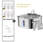 7l Stainless Steel Pet Water Fountain   6 Filters Smart Sensor Cat Dog Bowl
