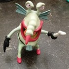 Green Two-eyed Alien Monster Action Figure Toy W  Small Orange Accessory