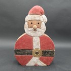 Wooden Folk Art Santa Claus Figurine Carved Slab Wood German 11 