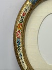Antique Vintage Handpainted Floral Oval Wall Photo Deep Wood Frame