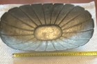 Antique Silver Tin Pewter  Oval Fluted Bowl Elegant Vintage Tableware