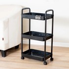 3-tier Metal Rolling Storage Cart On Wheels With Baskets With Removable Shelves