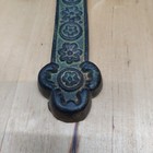 Cast Iron Wall Cross Vintage Style Green Verdigris Patina Floral Embossed Decor