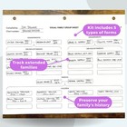 Genealogy Stories Kit Worksheets Charts Forms Family History 30 Sheets