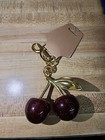 Cherry Bag Charm Keychain Glitter Resin And Metal Red Cherry Bag Chain