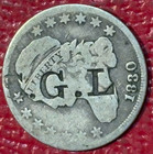 Counterstamped - Sgl - 1830 10c Capped Bust Silver Dime-old Us Coin-agt184