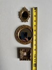3 Vtg Antique Wall Mirror Lot Gold Ornate Petite Miniature Tiny Gallery Wall
