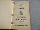 List Of Parts Book  4  four  Singer Class 96 Sewing Machines 1919