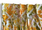 Vtg Mcm Pinch Pleat Drapes 60s Curtains Orange Pink Flowers 54   l X 56   w 2 Panels