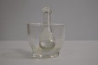 Vintage 1940 s Footed Mortar   Pestle Pharmacy Apothecary Heavy Glass 4 Oz