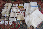Antique vtg Lace Trim Lot Eyelet Valenciennes Embroidered Doily For Crafts Arts