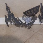 3 Antique Ornate Cast Metal Oil Lamp Wall Sconce  Black