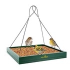 Hanging Bird Feeder Tray  Wooden Seed Platform For Garden  1 Pack  Green
