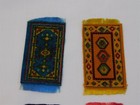 Set Of 4 Antique Tobacco Inserts Cigarette Felts Mini Silk Fringe Dollhouse Rugs