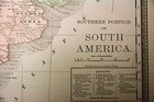 South America S  Region  Rare Original 1883 Rand Mcnally Antique World Atlas Map