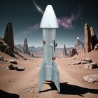 Astro Manufacturing Guided Missile Mechanical Rocket Ship Bank 1957 Vtg