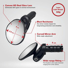 Hafny Hf-m956s-fr06 Drop Bar End Mirror Handlebar Bike Hd Convex Glass Lens