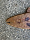 Vintage 27 5  Wood Carved Fish Wall Hanging Angler Bass Trout Antique Maine