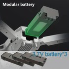 3pc Drone Replacement Battery Rechargeable Spare Battery E88 E99 Pack 120x80x30m