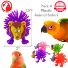 Bonka Bird Toys 1444 Pk4 Animal Safari Foot Talon Craft Part Parrot Cage Toy Pet