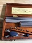 Vintage K e Leroy Lettering Set Wood Case 11 Templates Scriber 8 Pens Drafting