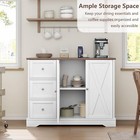 Farmhouse Buffet Cabinet With  3 Drawers Storage Sideboard Kitchen Cabinet White