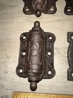 4 Antique Cast Iron Victorion Spring-loaded Screen Door Hinges  Nice Variety 