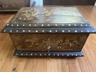 Antique 19thc Large Anglo Indian Rosewood Inlaid Wooden Box 20 x14  Museum Piece