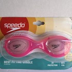 Speedo Adult Boomerang Swim Goggles Pink Anti Fog Uv Protection Flex Fit New