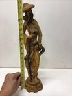 Oriental Chinese Man Figurine Color Resin Statue  19  Tall  Damage At Base 6lb