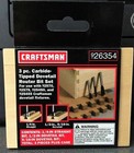Craftsman 26354 3 Piece Carbide Tipped Dovetail Router Bit Set 1 4  Shank