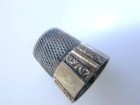 Victorian Sterling   Gold Band Simons Thimble Chased Scroll Pattern Panels 10