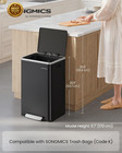 13 Gallon Stainless Steel Trash Can With Soft Close Lid   Foot Pedal  Removable 
